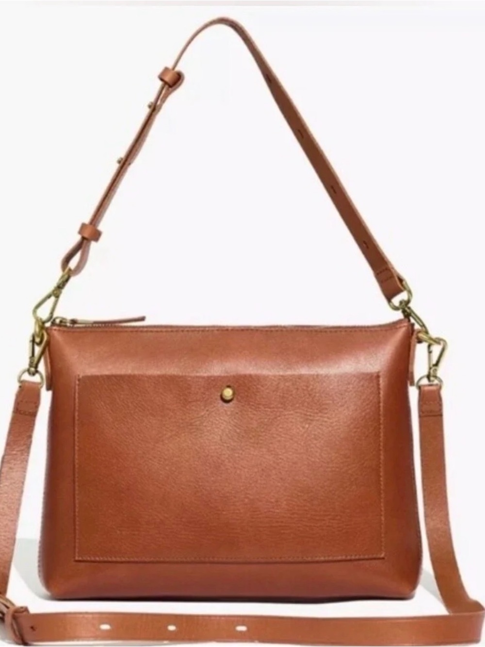 Madewell Tan Leather Convertible Crossbody Shoulder Bag